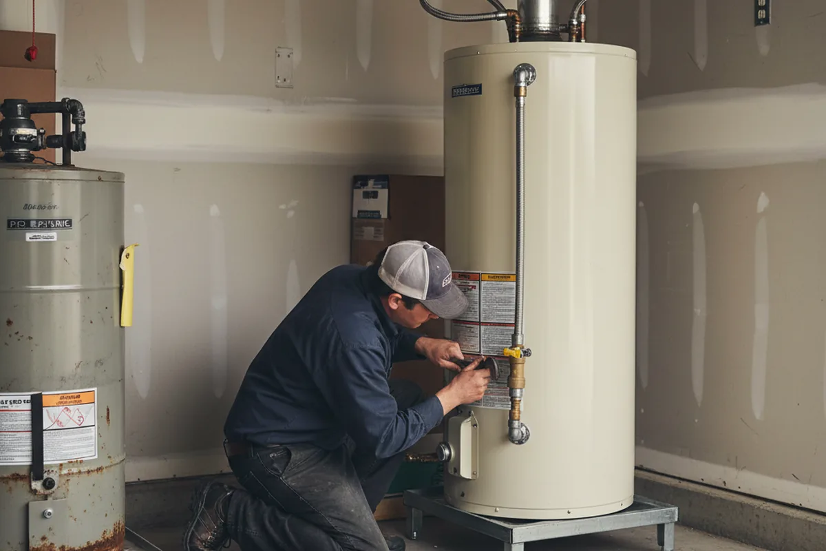 Water heater and shutoff valve replacement in Taylorville